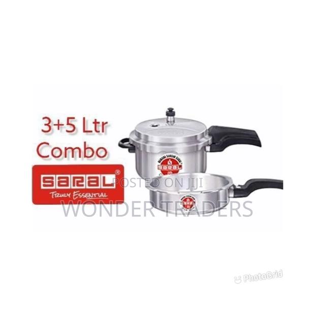 2 PCS Combo Set 3+5 LTRS Saral Aluminum Pressure Cookers