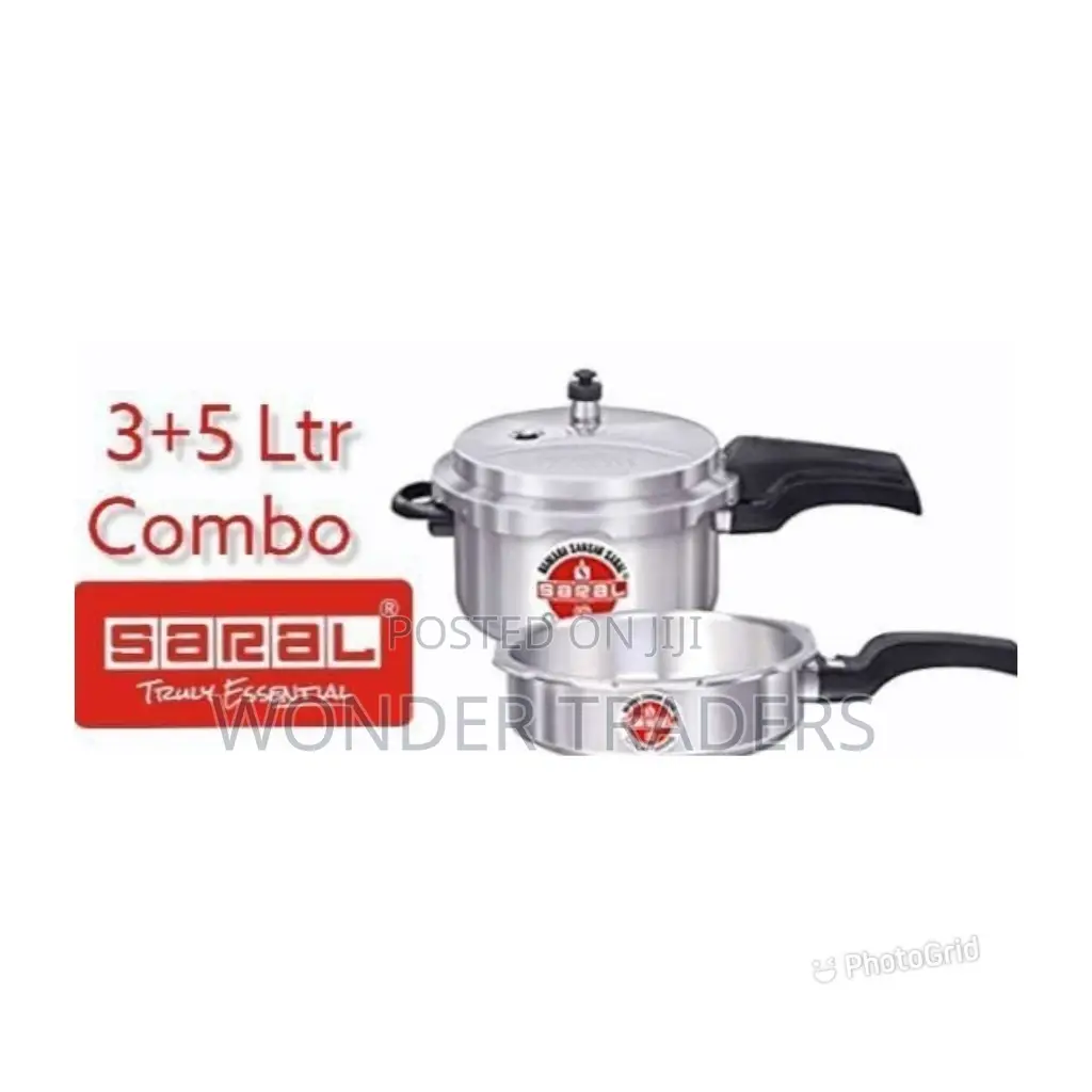 *2 PCS Combo Set 3+5 LTRS Saral Aluminum Pressure Cookers
 *