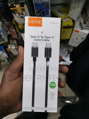 Cable Vidvie Cb4024 Type C/Type-C 1.2M Black