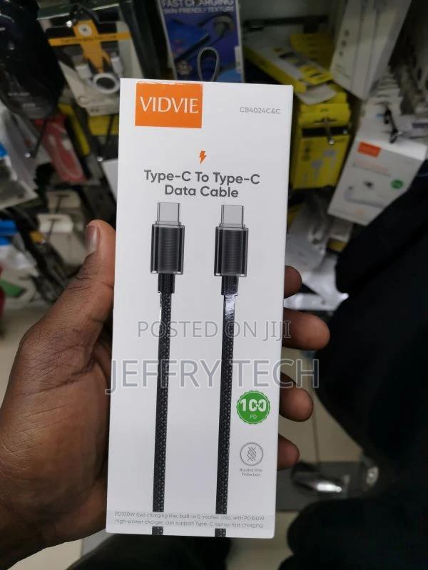Cable Vidvie Cb4024 Type C/Type-C 1.2M Black