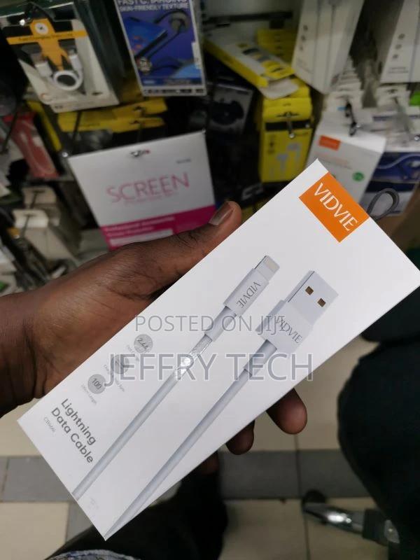 VIDVIE USB to Lightning Cable, 1.2 Meter, White - thumbnail 3