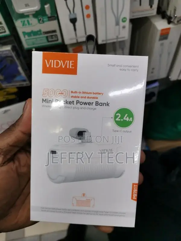 VIDVIE Portable Mini Pocket Powerbank 5000 Mah Type C Power