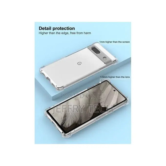 Google Pixel 7A Case, Transparent Soft TPU Reinforced Corner