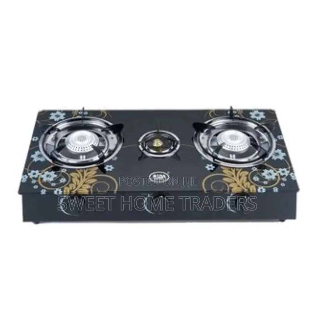 Nunix 3-Burner Table Glass Top Gas Cooker