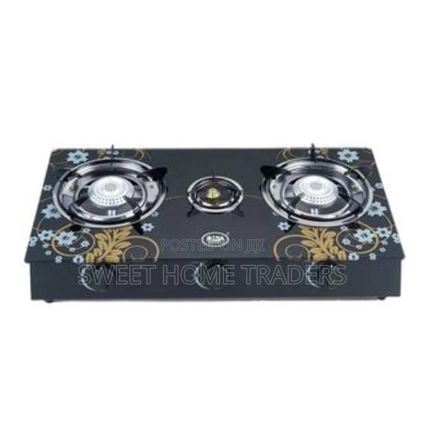 Nunix 3-Burner Table Glass Top Gas Cooker