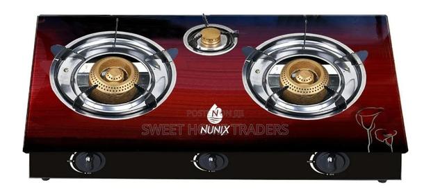 Nunix 3-Burner Table Glass Top Gas Cooker