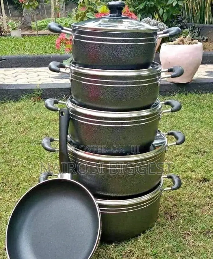 14 Piece Black Nonstick Cookware Set Available