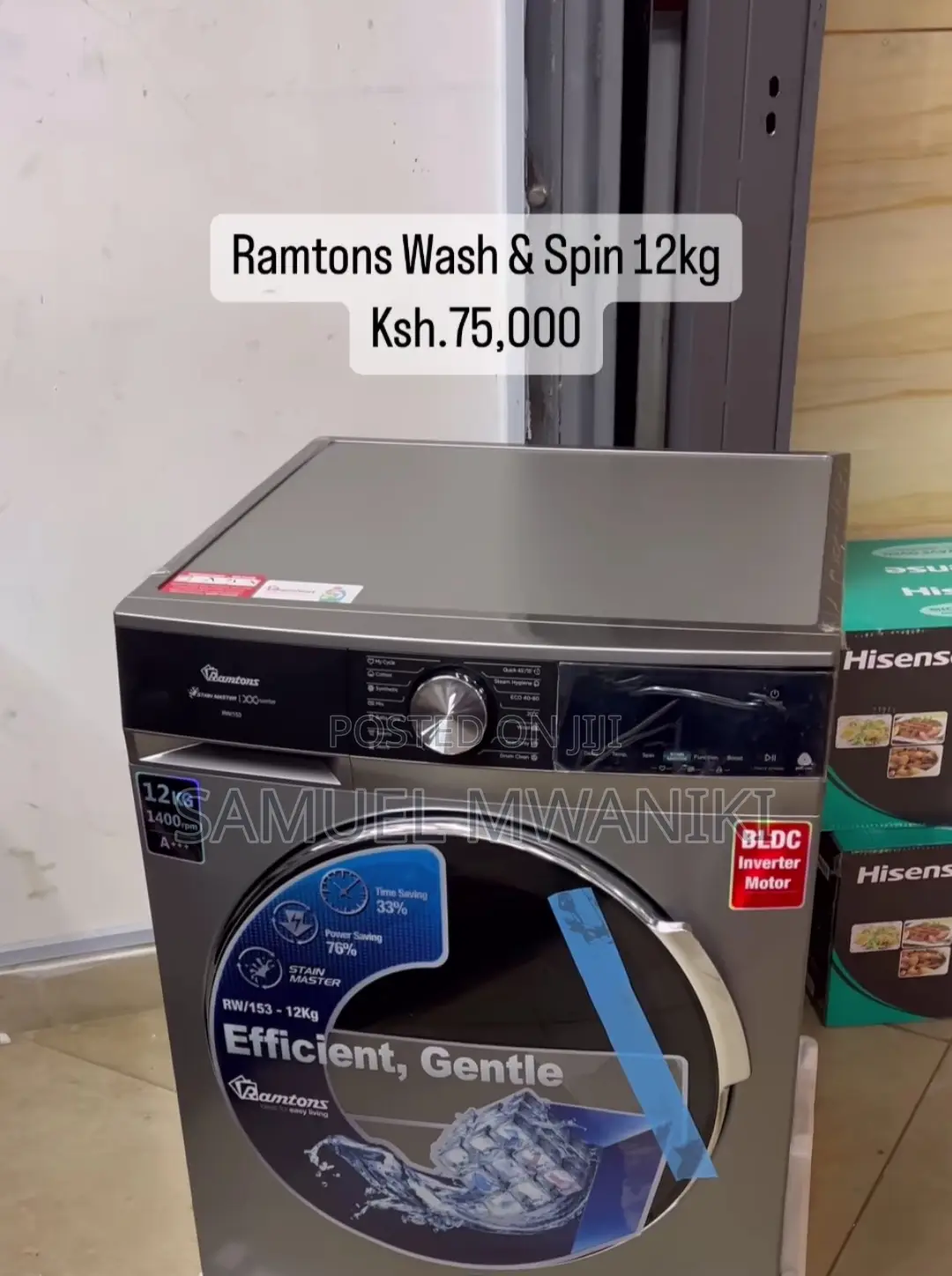 Ramtons Frontload Fully Automatic 12kg Washer 1400rpm Rw/153