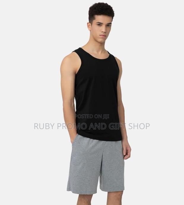 4 Pack Men's Quality Assorted Black Cotton Vests - thumbnail 2