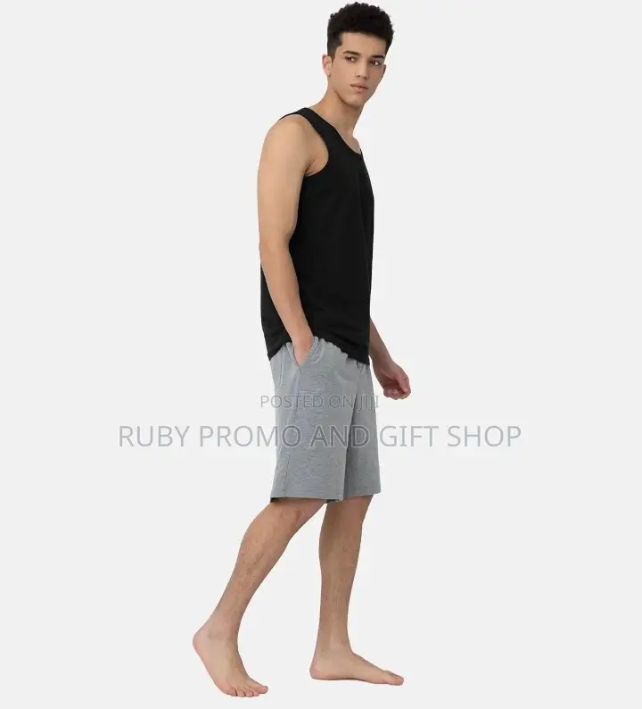 4 Pack Men's Quality Assorted Black Cotton Vests