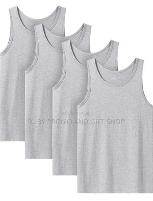 Quality Assorted 100% Cotton Grey 4 Pack Men's Vests - thumbnail 2