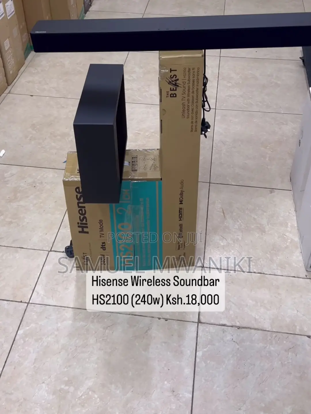 Hisense Soundbar Hs2100 Wireless Soundbar 240 Watts