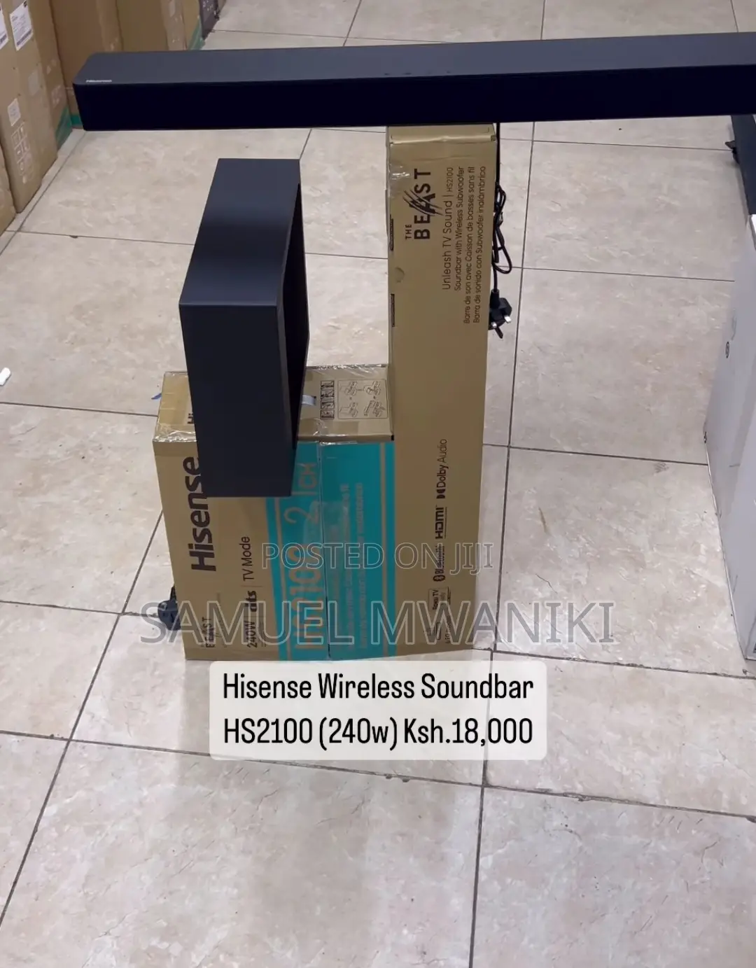 Hisense Soundbar Hs2100 Wireless Soundbar 240 Watts