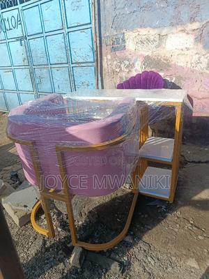 Manicure Marble Table With 2 Seats, Classy Design - thumbnail 2