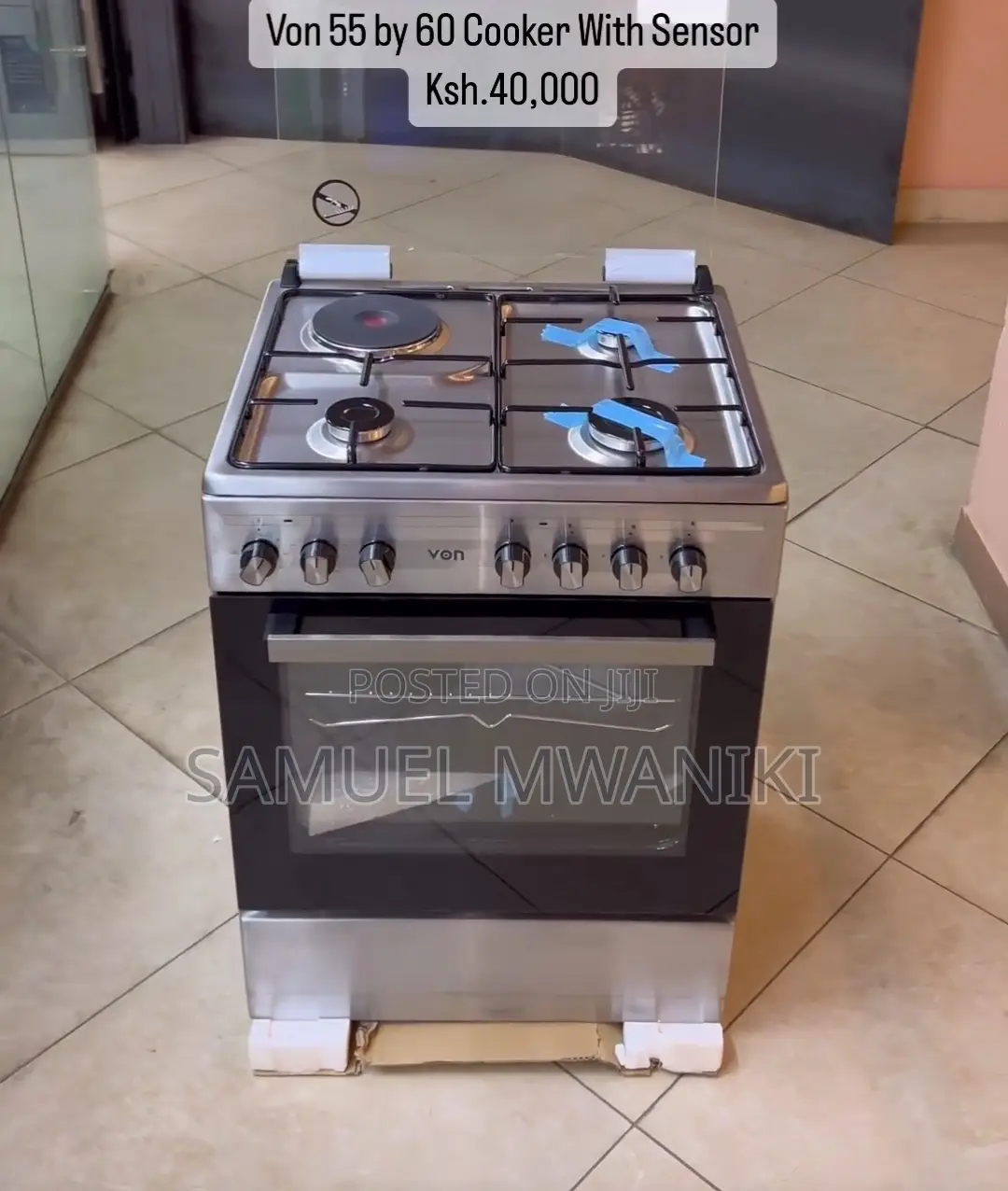 VON Cooker 3 Gas + 1 Electric Hotplate With Electric Oven