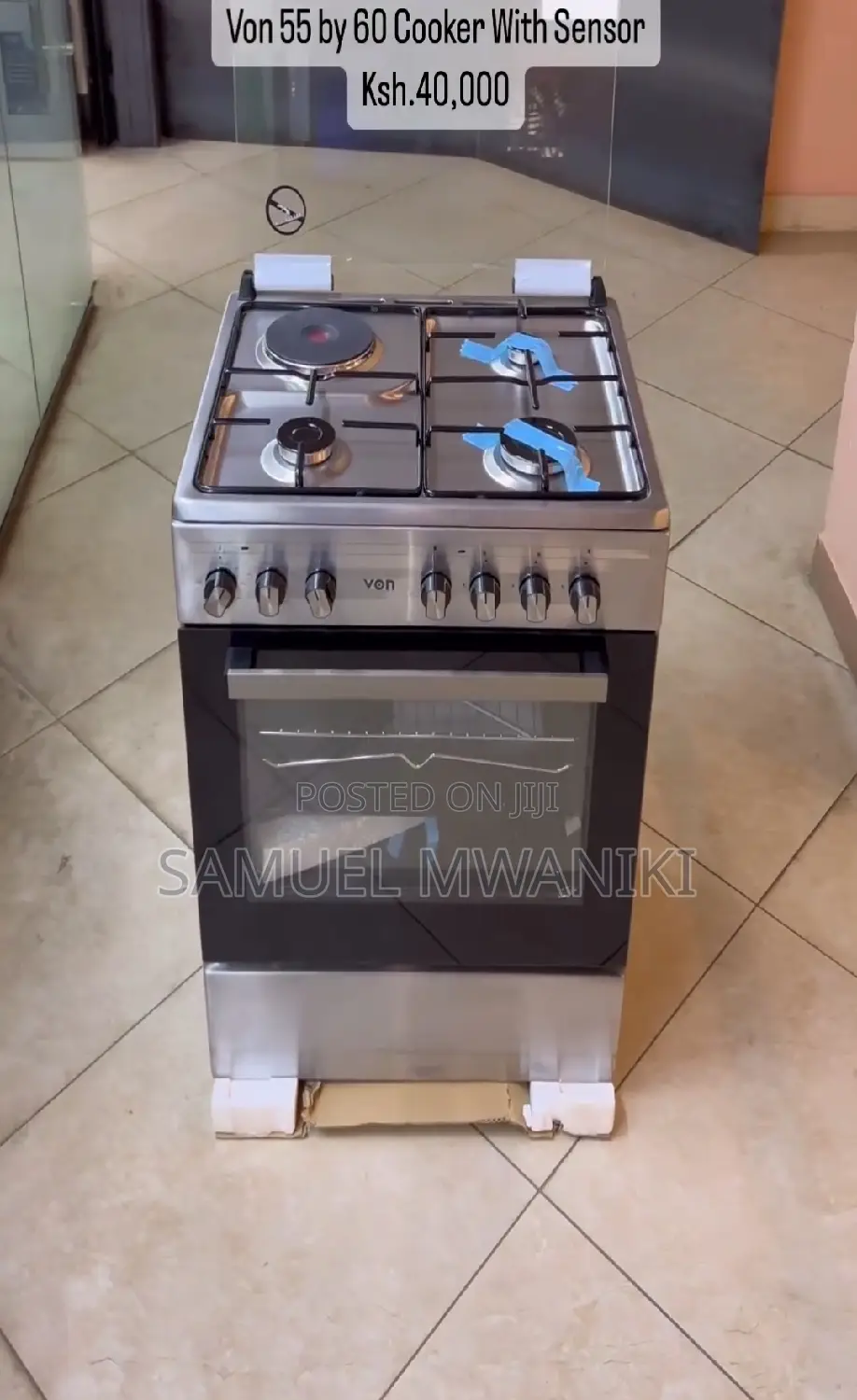 VON Cooker 3 Gas + 1 Electric Hotplate With Electric Oven