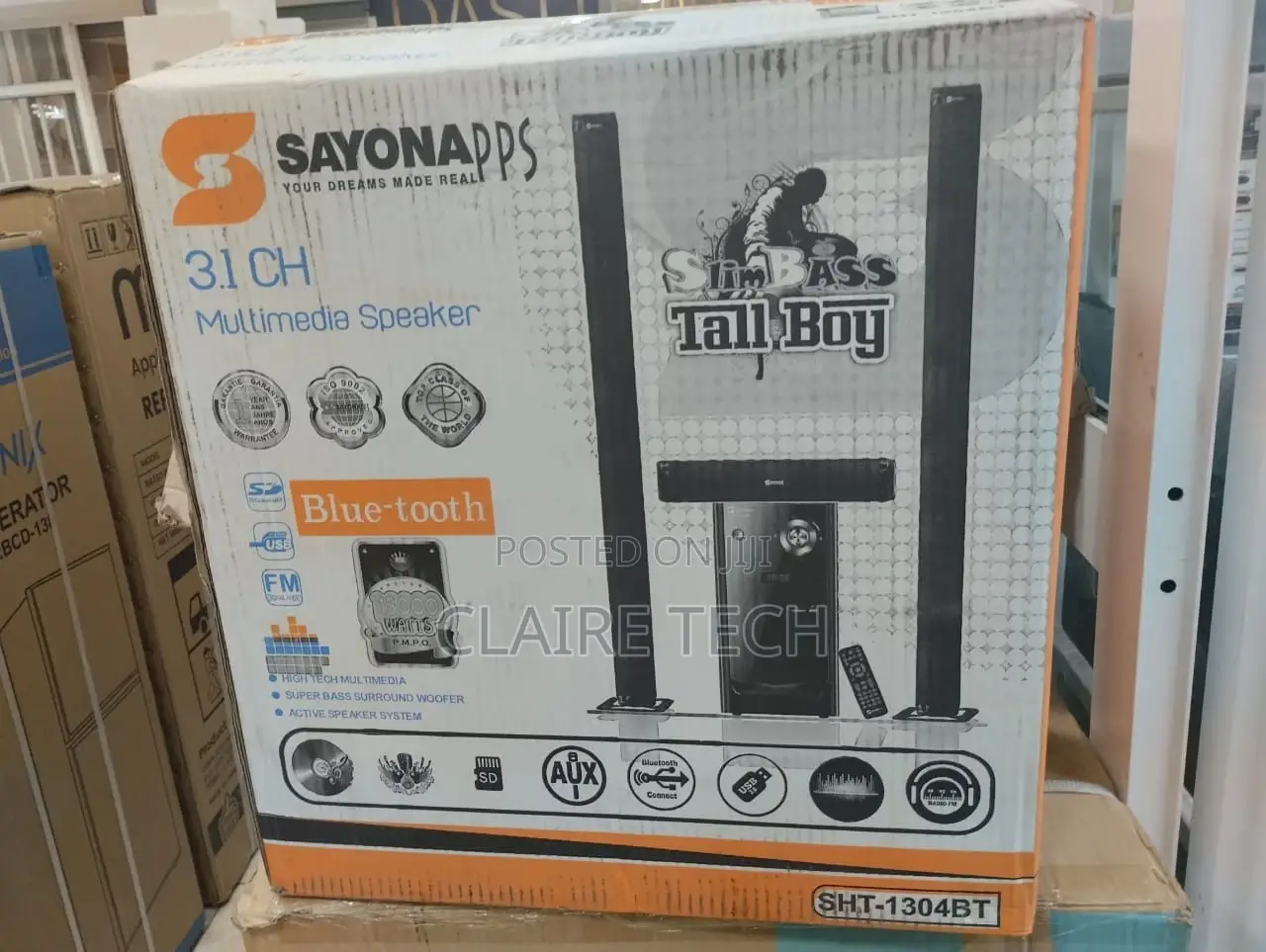 Sayona SHT 1304 Subwoofer, Medium Range Tall Boy Speaker 3.1