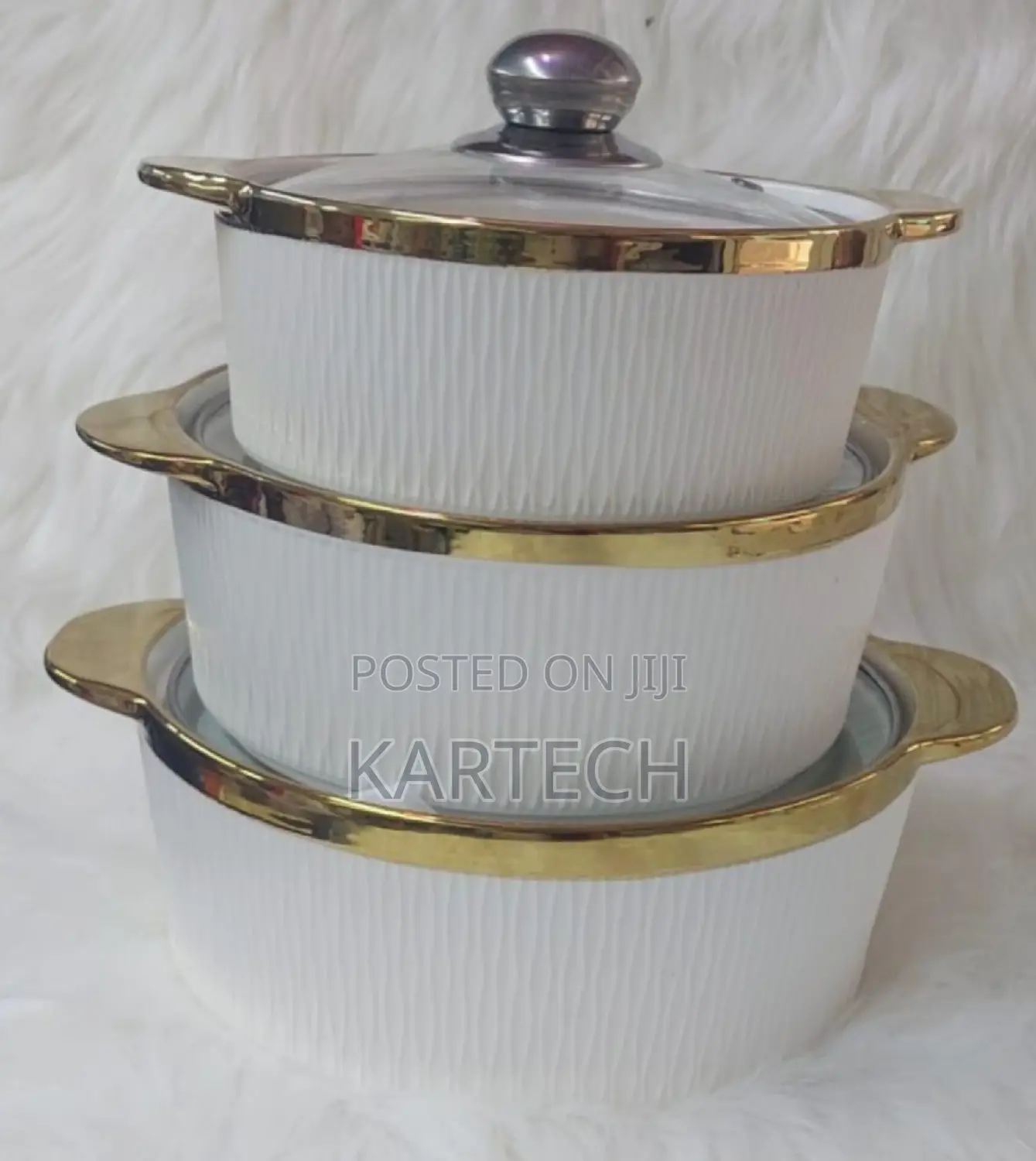 3pcs Elegant Ceramic Casserole Serving Dish