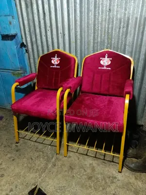 Maroon Church Chairs, With Logo 
