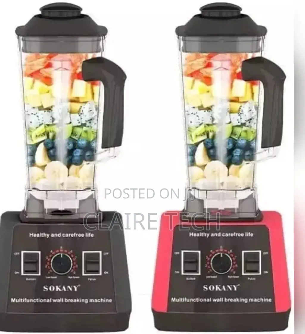 2 in 1 Sokany Blender 5000 Watts- Red and Black