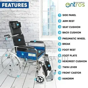 Heavy Duty Reclining Wheelchair With Commode Attachment