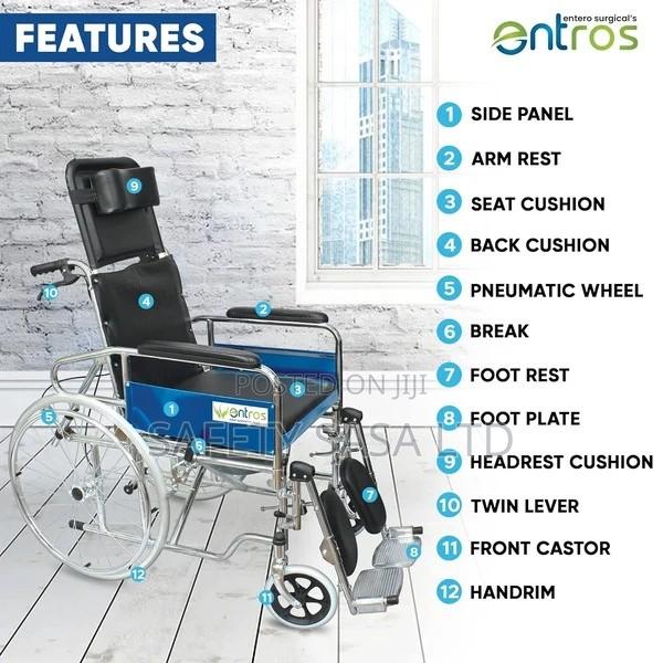 Heavy Duty Reclining Wheelchair With Commode Attachment - thumbnail 2