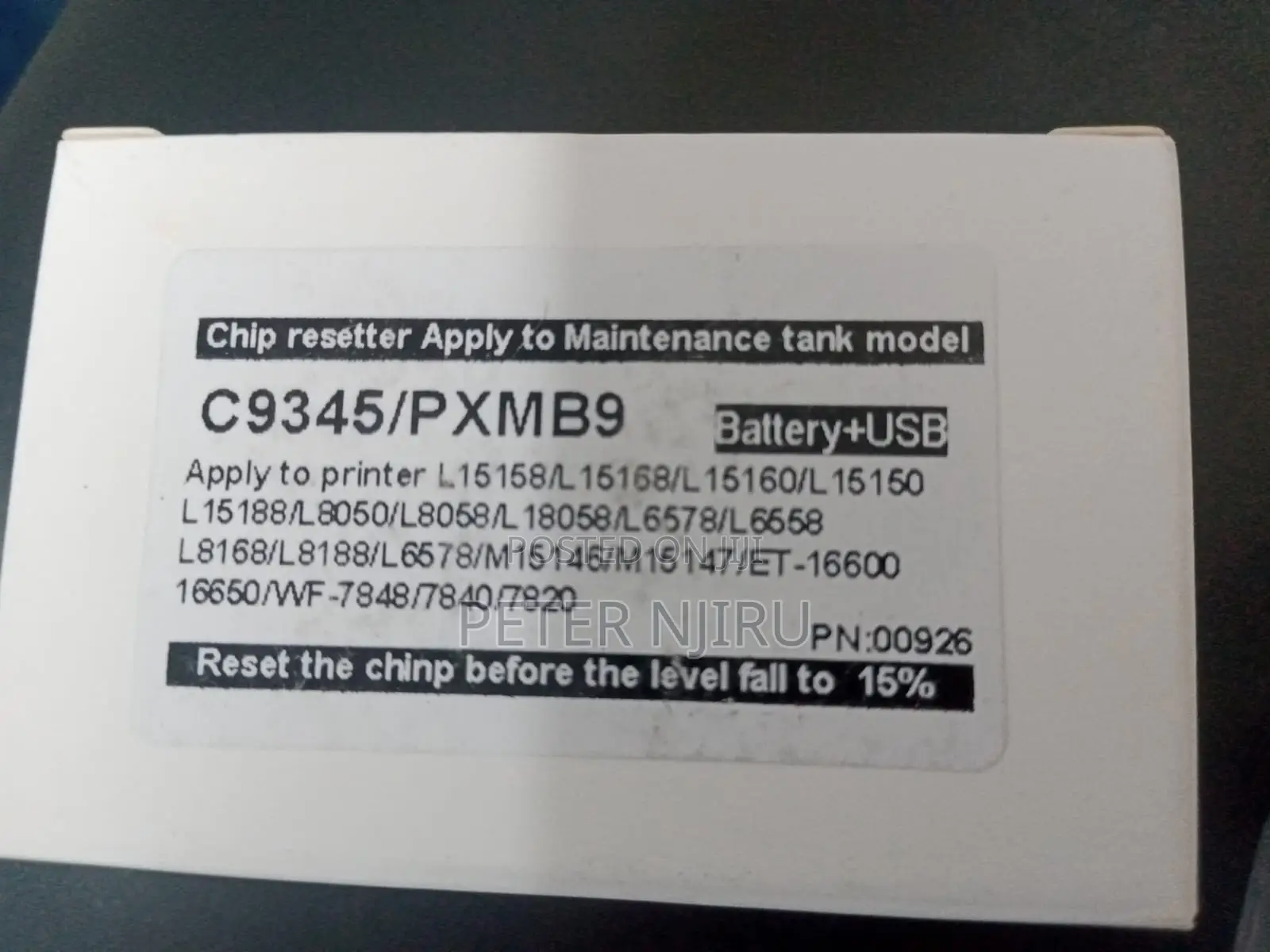 EPSON Wf7840 Maintenance Box Chip Resseter