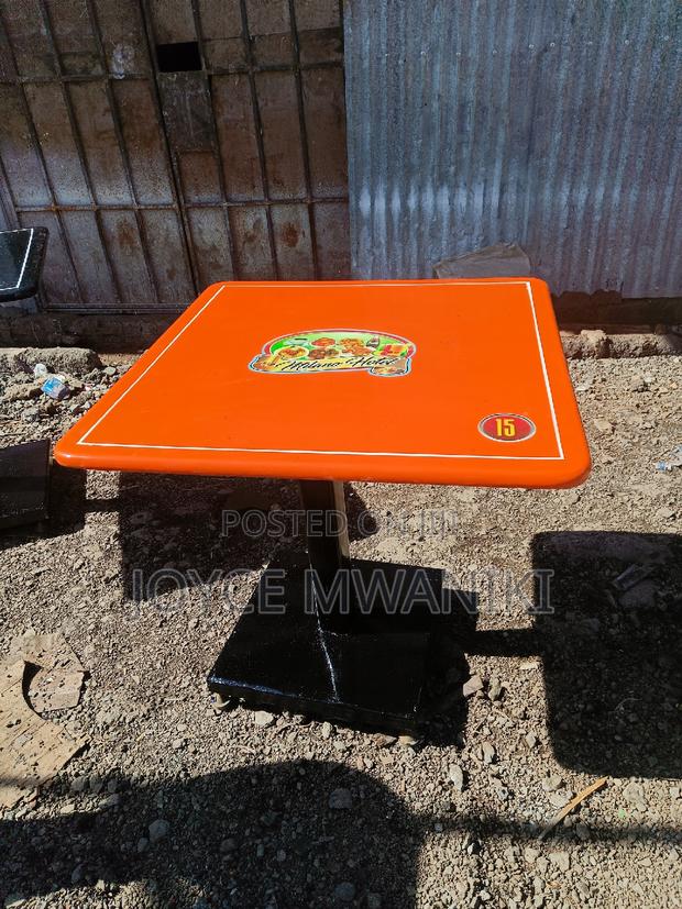 Restaurant Marble Table, Orange With Number  - main view