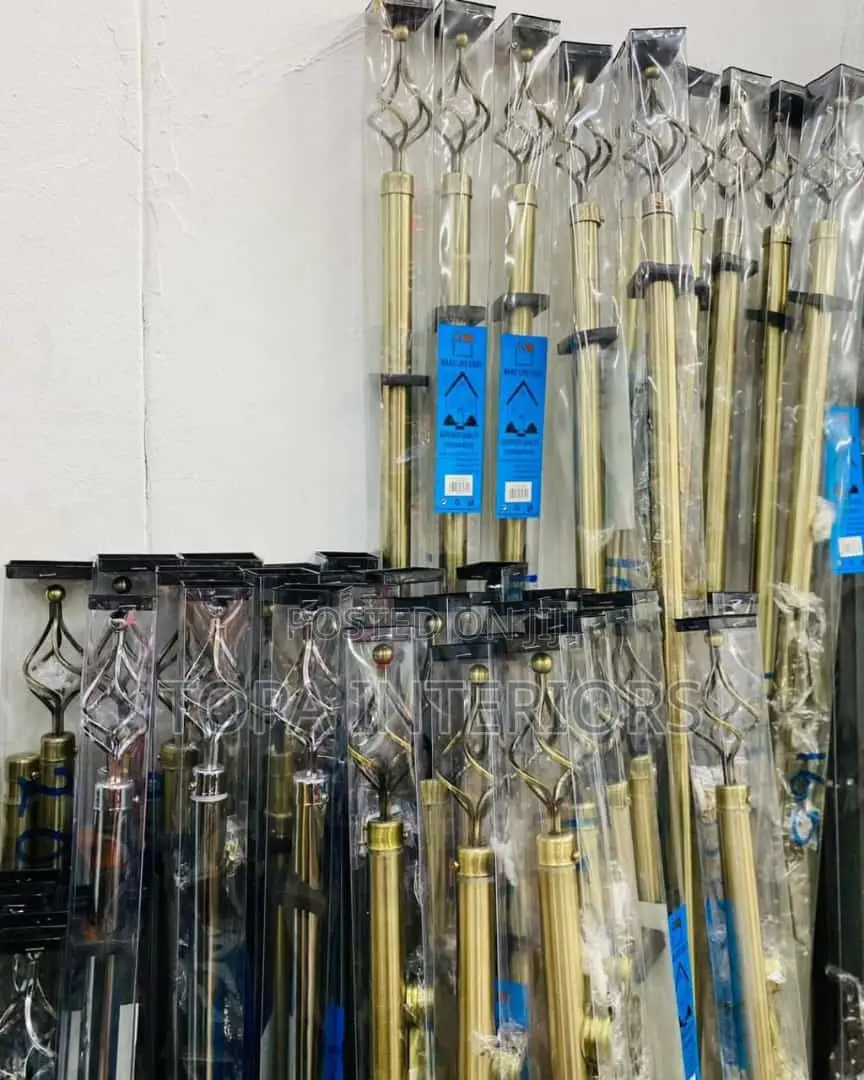 Adjustable Single Door Curtain Rods Complete With Accessories