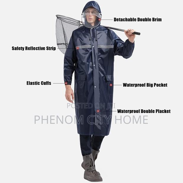 Heavy Long Raincoat With Reflector - main view