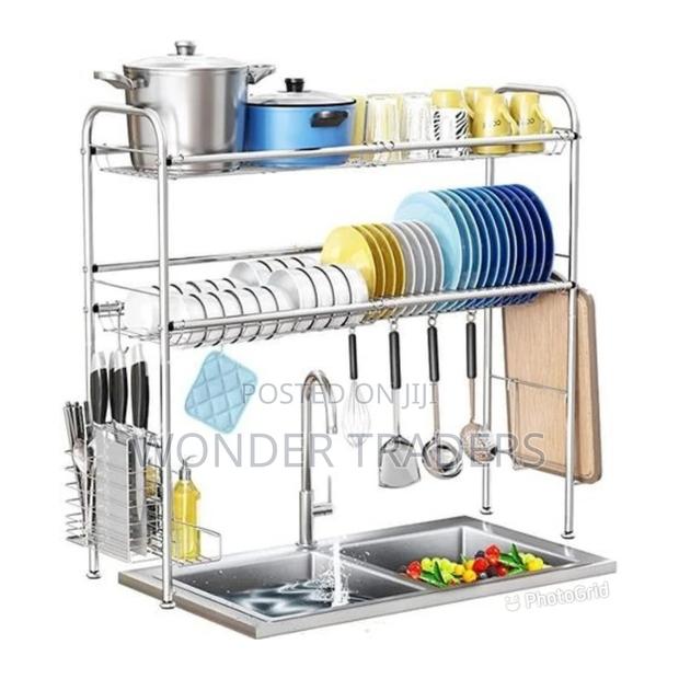 2 Tier Silver Over the Sink Dish Drainer