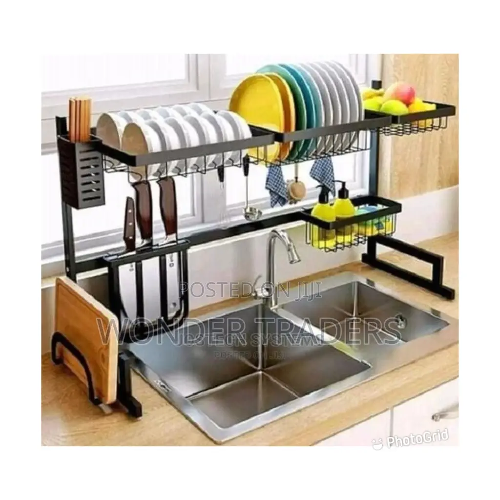 Stainless Steel Over the Sink Dish Drainer for Double Sink
