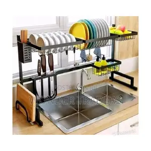 Stainless Steel Over the Sink Dish Drainer for Double Sink