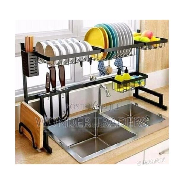 Stainless Steel Over the Sink Dish Drainer for Double Sink