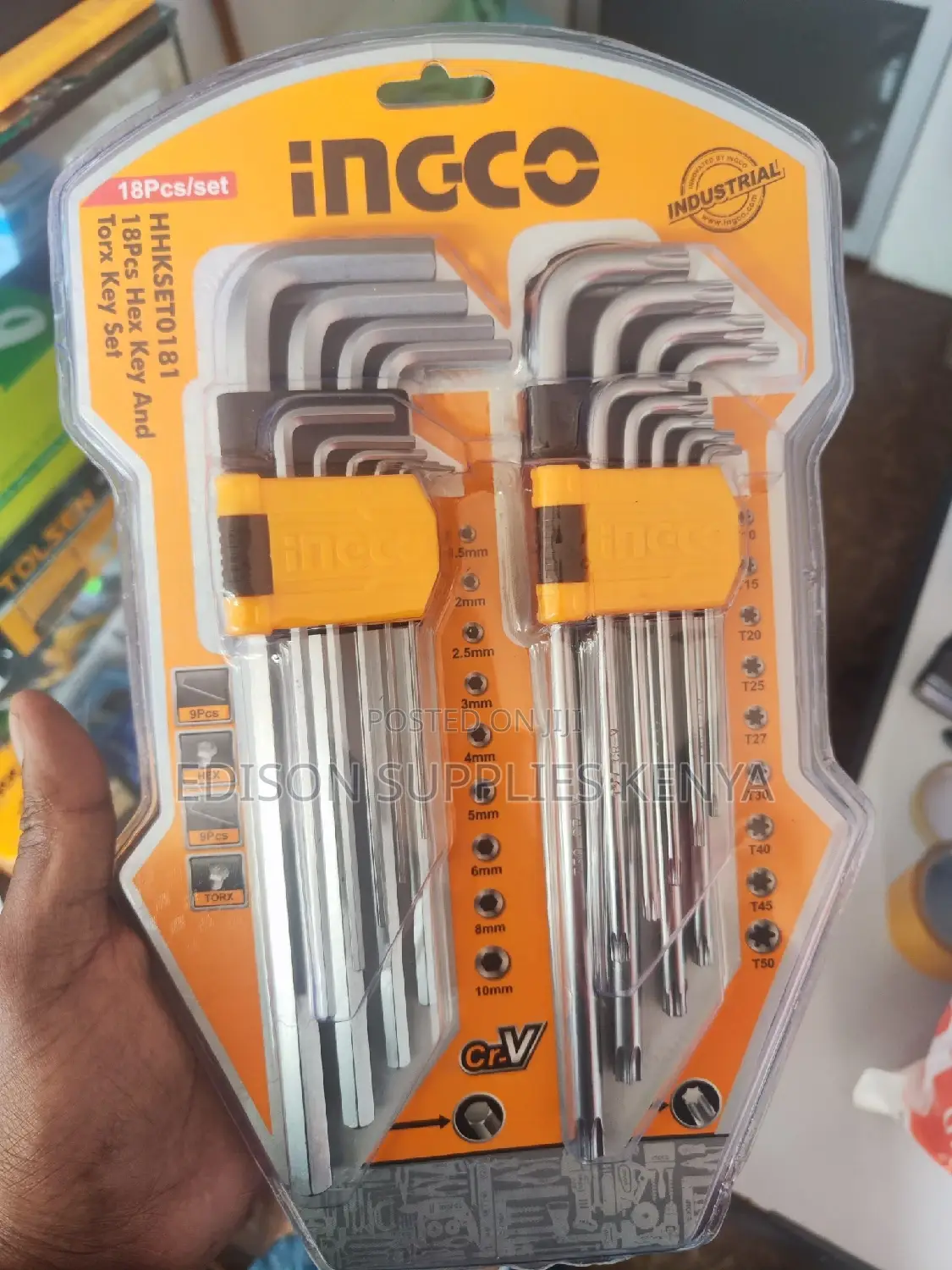 Ingco 18 PCS Hex Key and Torx Key Set Allen Keys Set