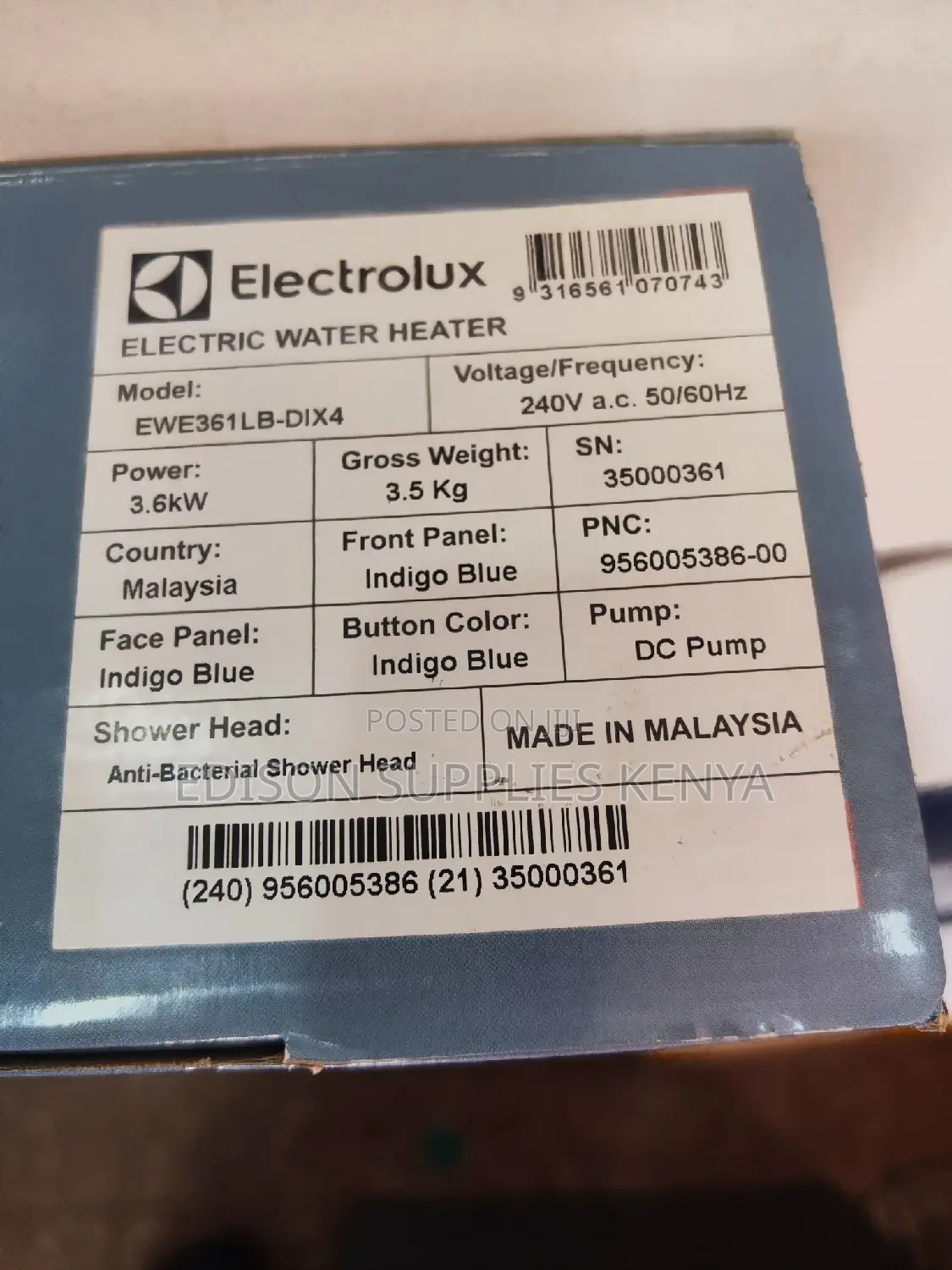 Electrolux Tankless Water Heater With Pump Instant Shower