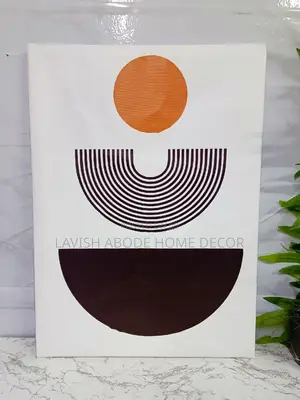 Abstract Orange White and Black A3 Wall Hanging Art