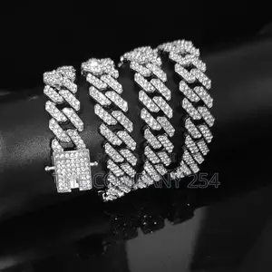 Hip Hop 13MM Rhinestones Prong Iced Out Cuban Bracelets