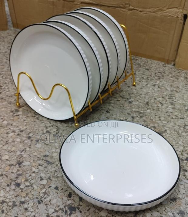 Ceramic Pasta Plates With Black Rim
