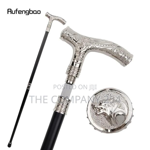 Gold Luxury Lion Head Congolese Walking Sticks - thumbnail 3