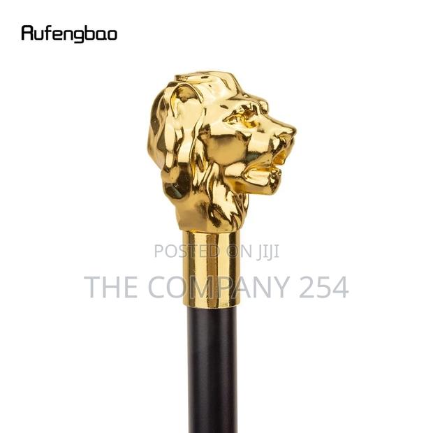 Gold Luxury Lion Head Congolese Walking Sticks - thumbnail 5