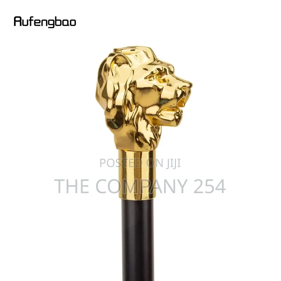Gold Luxury Lion Head Congolese Walking Sticks