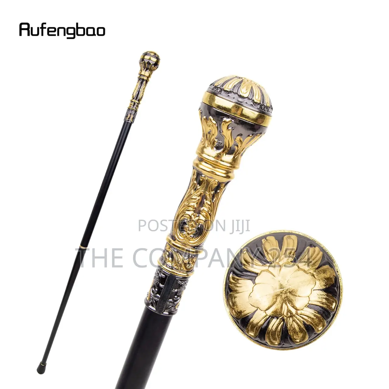 Gold Luxury Lion Head Congolese Walking Sticks