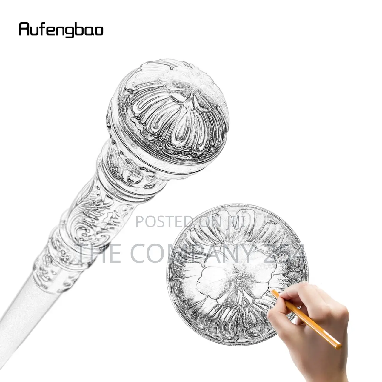Gold Luxury Lion Head Congolese Walking Sticks