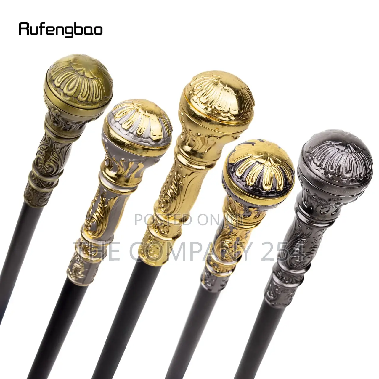 Gold Luxury Lion Head Congolese Walking Sticks