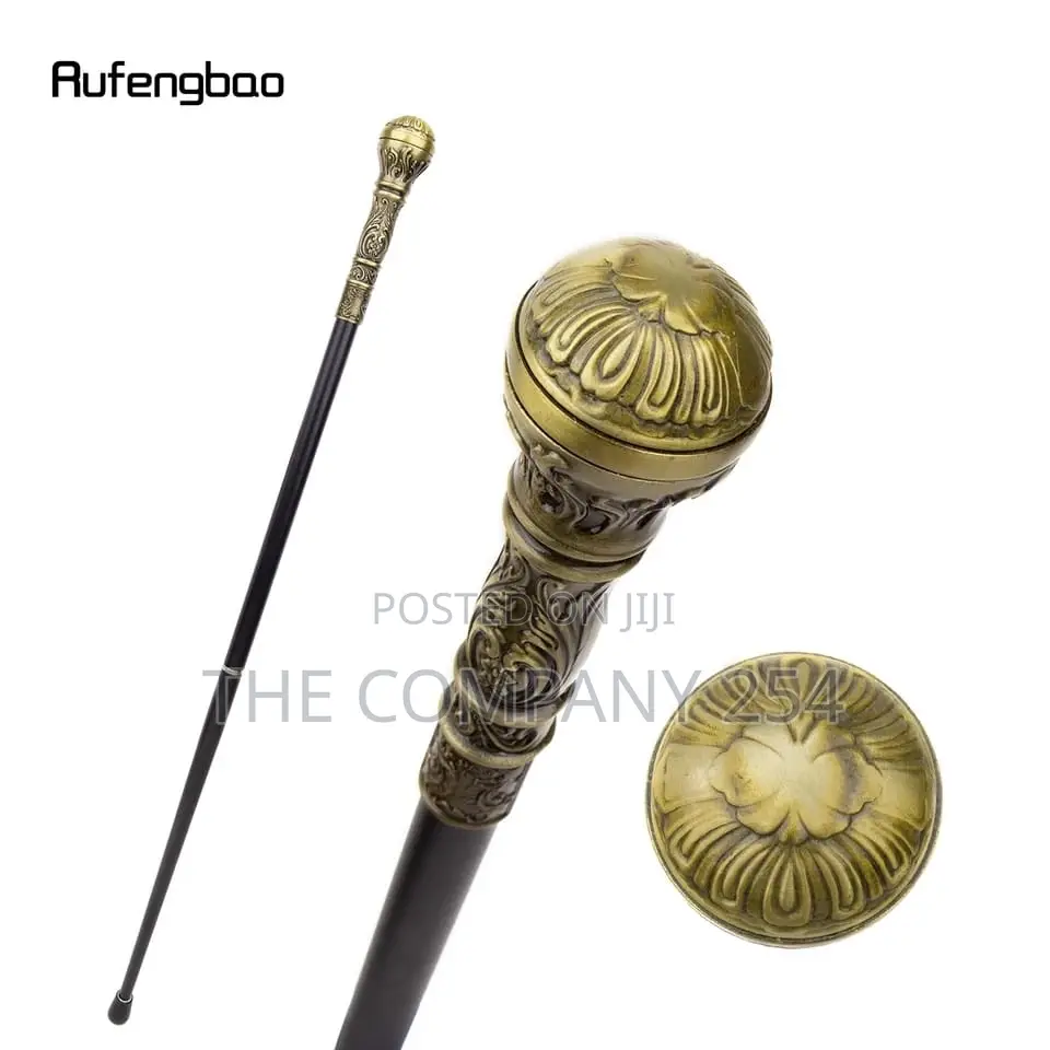 Gold Luxury Lion Head Congolese Walking Sticks