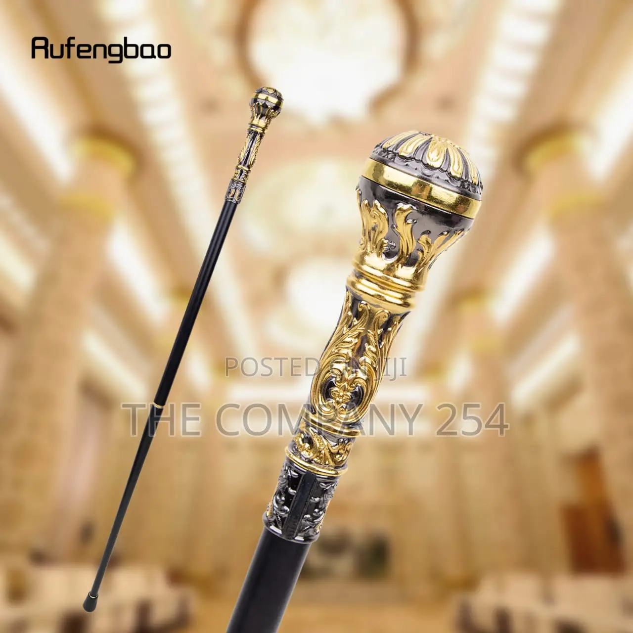 Gold Luxury Lion Head Congolese Walking Sticks