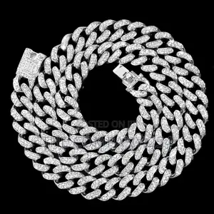New 9MM Hip Hop Men Women Prong Cuban Link Chain Necklace