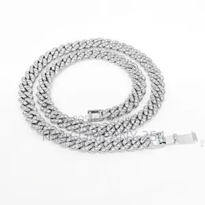 New 9MM Hip Hop Men Women Prong Cuban Link Chain Necklace