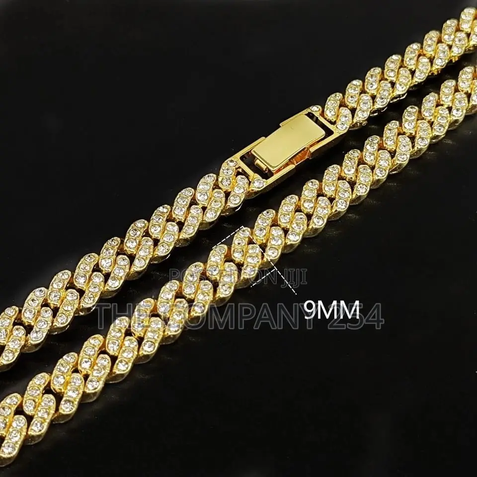 New 9MM Hip Hop Men Women Prong Cuban Link Chain Necklace